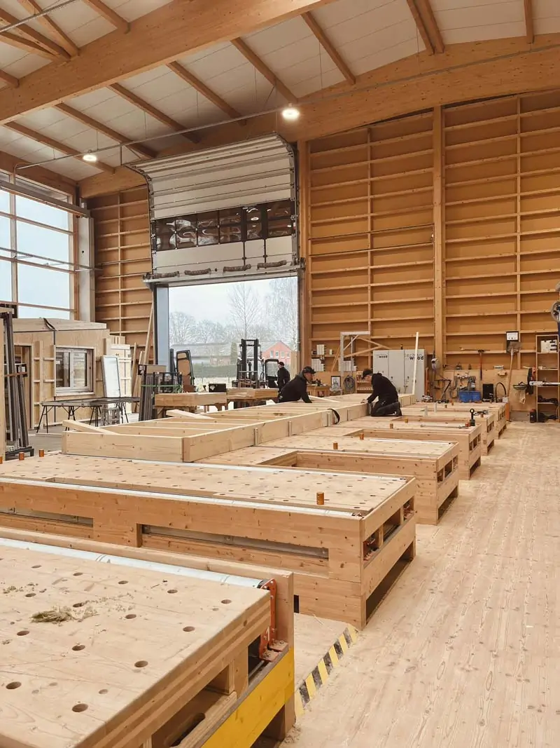 Vorfertigung Holzrahmenbau im Holzbauwerk